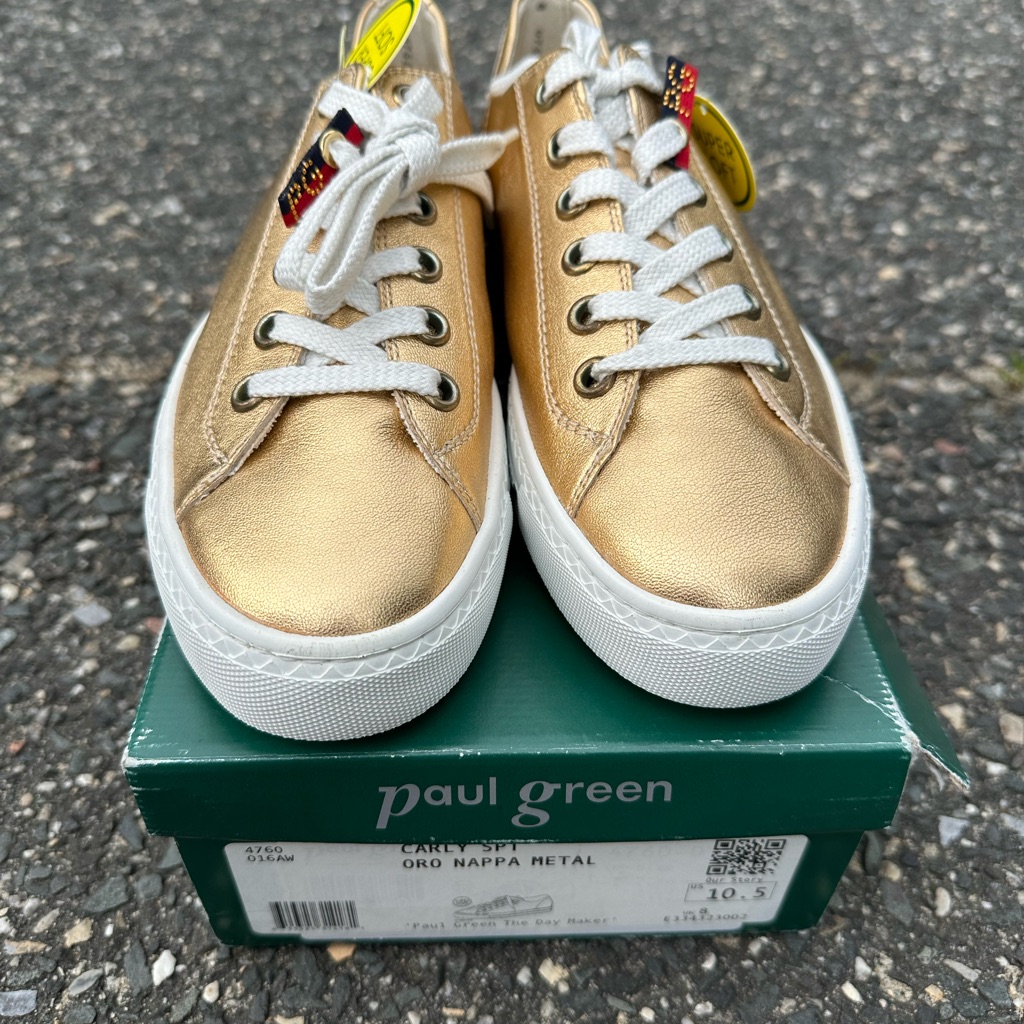 Paul Green Metallic Gold Sneakers